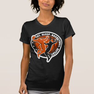 Männer Frauen Jungen Mädchen essen Schlaf Basketba T-Shirt
