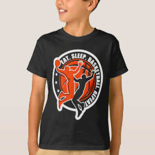 Männer Frauen Jungen Mädchen essen schlafen Basket T-Shirt