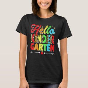 Männer Frauen Kind Leopard Hallo Kindergarten Erst T-Shirt