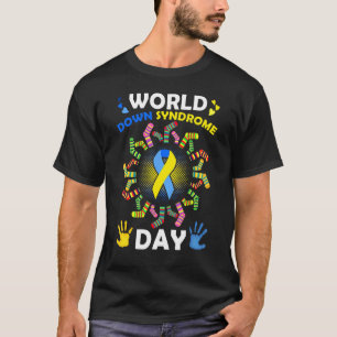 Männer Frauen Kinder besocken den Welt-Down-Syndro T-Shirt