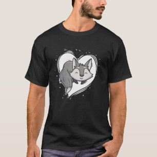 Männer Frauen Kinder Fox Herz Tierfurcht 2 T-Shirt