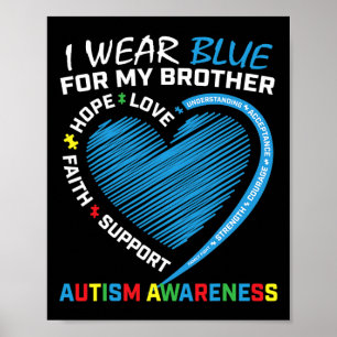 Männer Frauen Kinder ich trage Blau für meinen Bru Poster