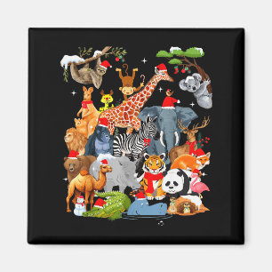 Männer Frauen Kinder Wildtiere Zoo Tag Weihnachtsf Magnet