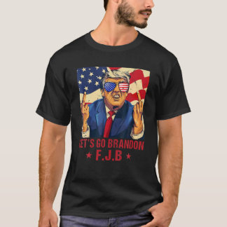 Männer Frauen Lass's Go Brandon Trump Middle Finge T-Shirt