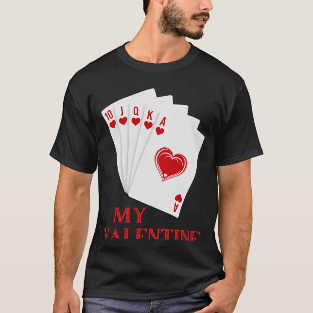 Männer Frauen Paare Valentinstag Liebe Spielkarte T-Shirt (Vorderseite)