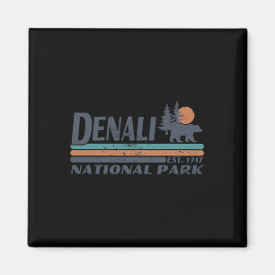 Männer Frauen Retro Denali-Nationalpark Berge Wand Magnet