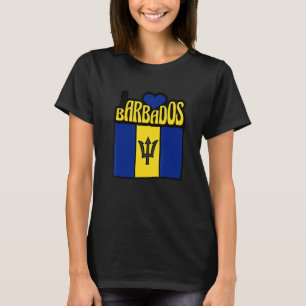 Männer Frauen Stolz Barbados Flagge Karte Barbados T-Shirt