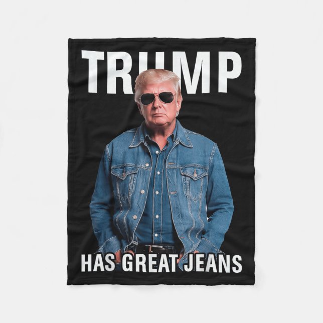 Männer Frauen Trump große Jeans Funny Meme Fleecedecke (Vorderseite)