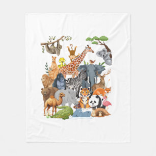 Männer Frauen und Kinder Zoo Day Party Niedlich 22 Fleecedecke