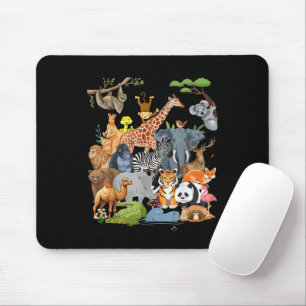 Männer Frauen und Kinder Zoo Day Party Niedlich 22 Mousepad