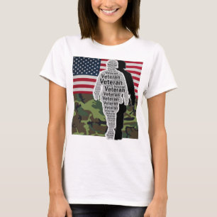 Männer Frauen US-Flagge Camouflage Army Veteran T-Shirt