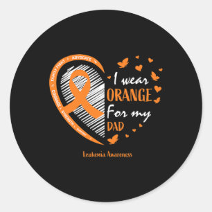 Männer Frauen Vater ich trage Orange für meinen Va Runder Aufkleber