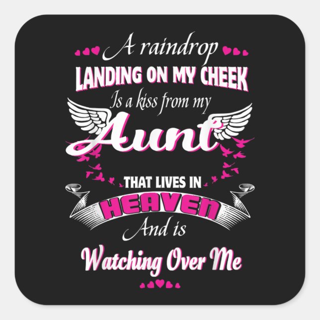 Männer Frauen verlieren Tante in liebenden Gedenks Quadratischer Aufkleber (Vorderseite)