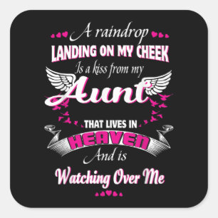 Männer Frauen verlieren Tante in liebenden Gedenks Quadratischer Aufkleber