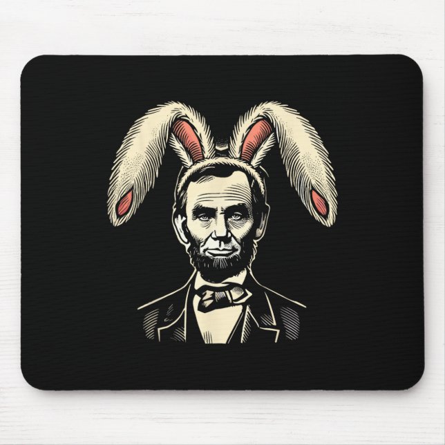 Männer Frauen Vintag Ostern Bunny Costume Abraham  Mousepad (Vorne)