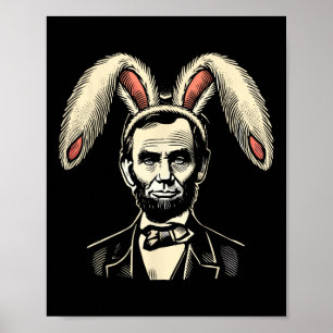 Männer Frauen Vintag Ostern Bunny Costume Abraham  Poster