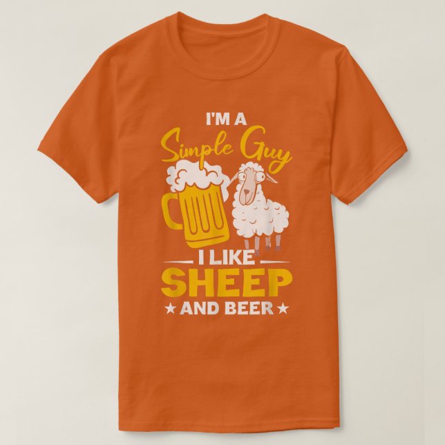 Männer Funny Bauer Lamm I like Sheep and Biere T-Shirt (Design vorne)