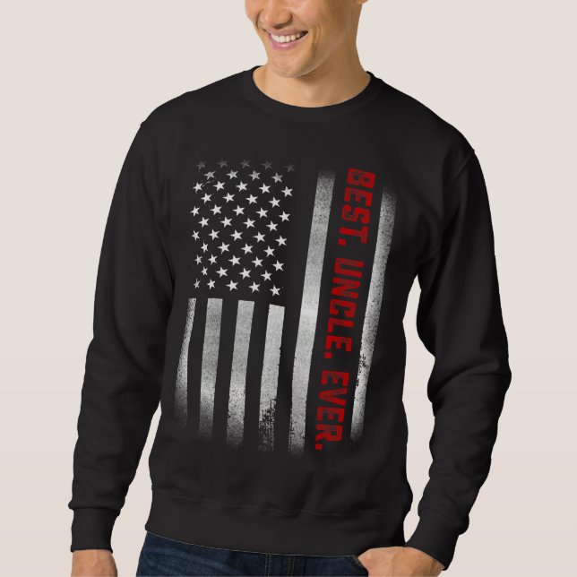 Männer für den besten Onkel je US-Flagge Sweatshirt (Vorderseite)