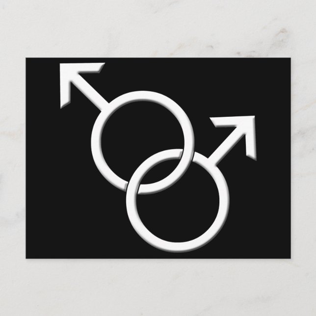 Männer-Gay Pride Postkarten Gleichgeschlechtliche  (Vorderseite)