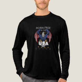 Männer Geboren frei in den USA Langschlauch Tri-Blend Shirt