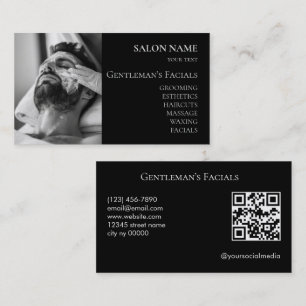 Männer Gesichtsbehandlungen QR-Code Visitenkarte