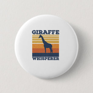 Männer Giraffe Flüsterer Retro Afrikanisches Tier  Button