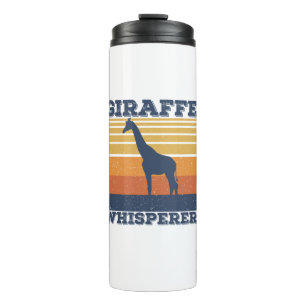 Männer Giraffe Flüsterer Retro Afrikanisches Tier Thermosbecher