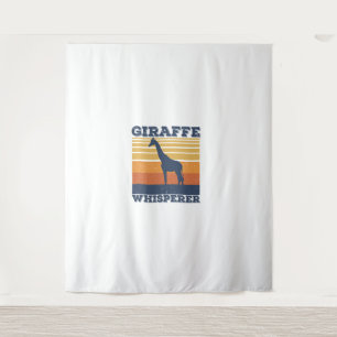 Männer Giraffe Flüsterer Retro Afrikanisches Tier Wandteppich
