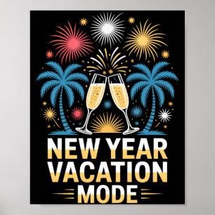 Männer glückliches neues Jahr neuen Jahr Urlaubsmo Poster