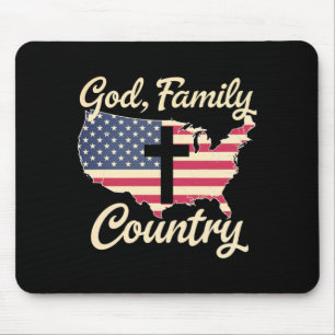 Männer Gott Familie Land Christlicher Patriot USA Mousepad