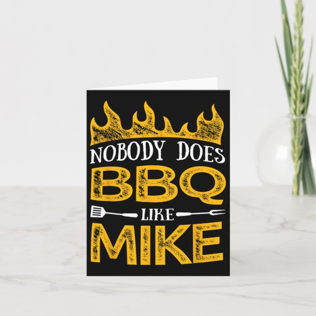 Männer Grillen mag Mike Karte (Vorderseite)