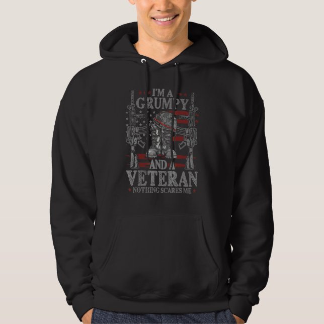 Männer Grumpy Veterans Day  Opa Ich bin mürrisch u Hoodie (Vorderseite)