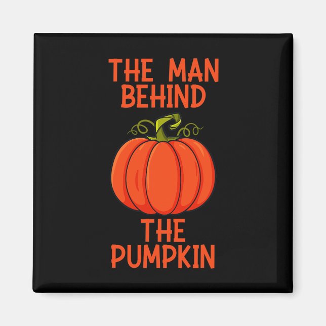 Männer Halloween der Mann hinter dem Kürbis Magnet (Vorne)