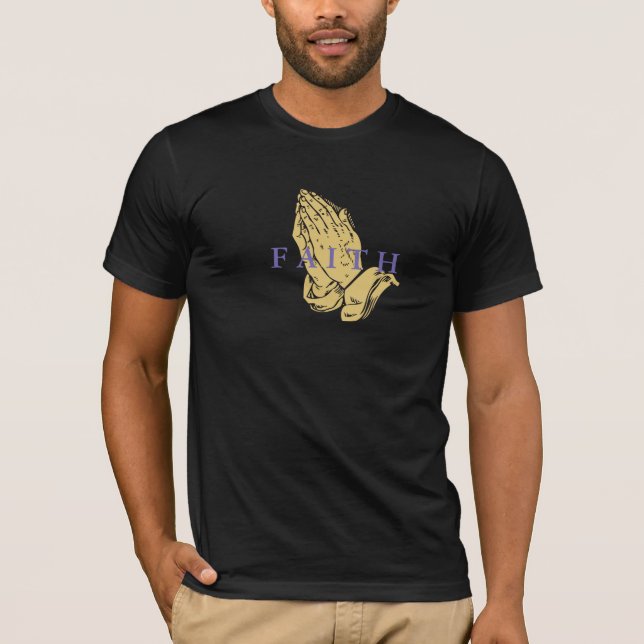 Männer Hände des T - Shirt des Gebet (Vorderseite)