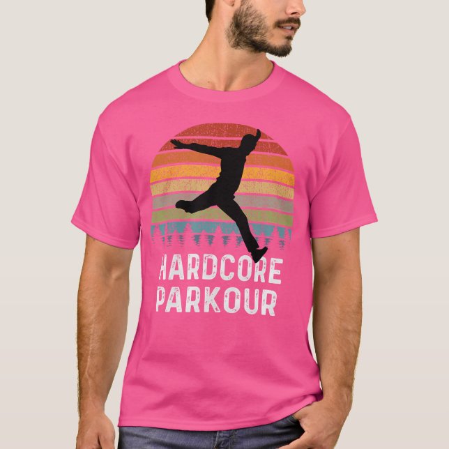 Männer Hardcore Parkour Retro T-Shirt (Vorderseite)