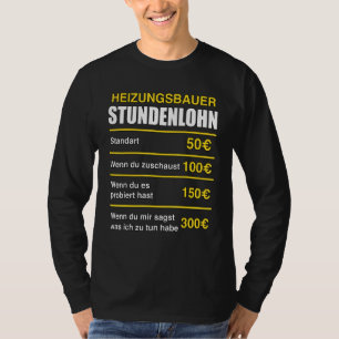 Männer Heizungsbauer Stundenlohn T-Shirt