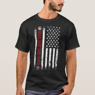 Männer Hund Vintage US-Flagge Bester Hund Vater je T-Shirt