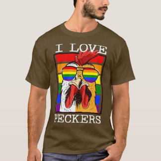 Männer I Lieben Flecker Rooster Gay LGBT Rainbow C T-Shirt