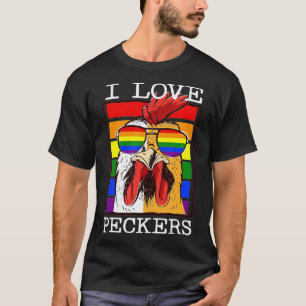 Männer I Lieben Flecker Rooster Gay LGBT Rainbow C T-Shirt