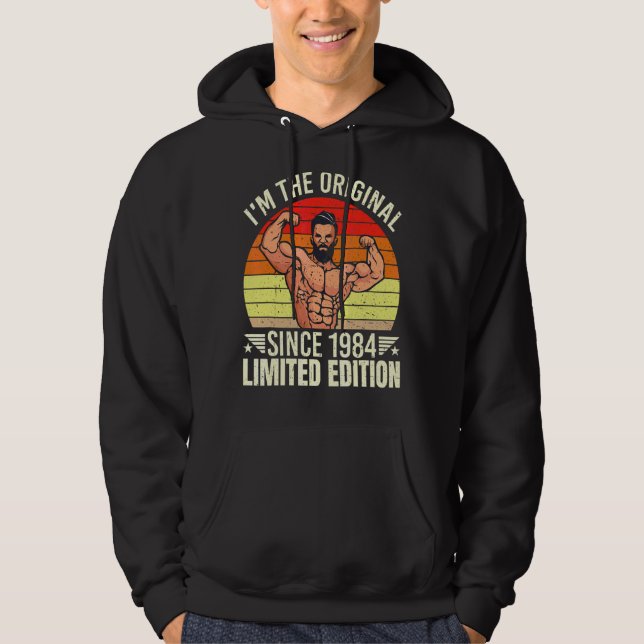 Männer ich bin das Original seit 1984 Coole Retro- Hoodie (Vorderseite)
