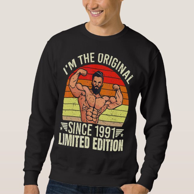 Männer ich bin das Original seit 1991 Coole Retro- Sweatshirt (Vorderseite)