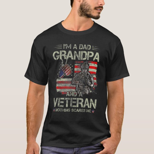 Männer ich bin ein Vater Großveteran Veteran Veter T-Shirt (Vorderseite)