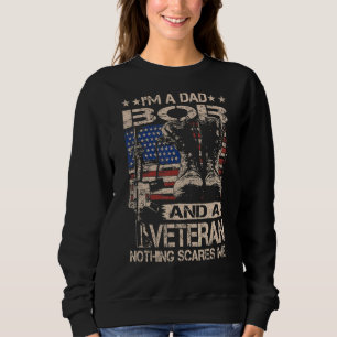 Männer Ich bin Vater Bob und Veteran Bob Vatertag Sweatshirt