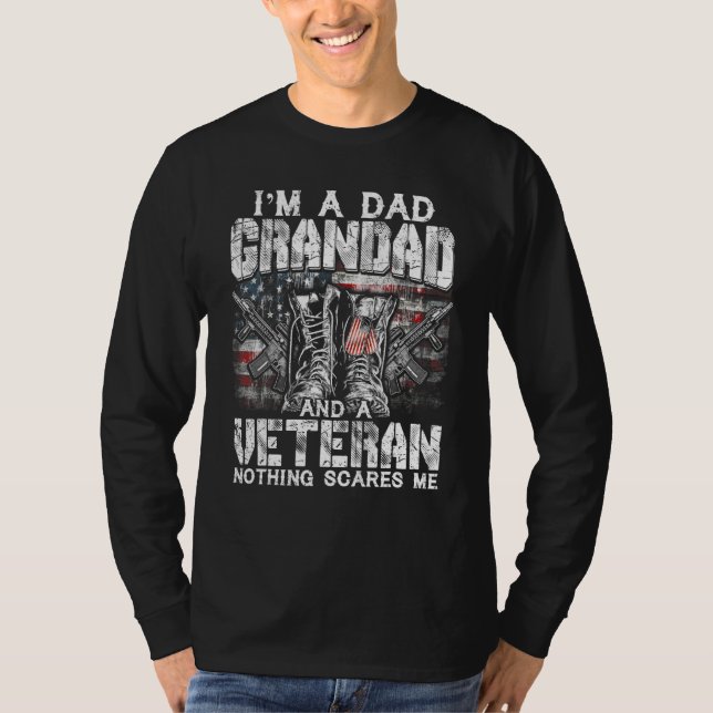 Männer ich bin Vater Großveteran Nichts kümmert mi T-Shirt (Vorderseite)