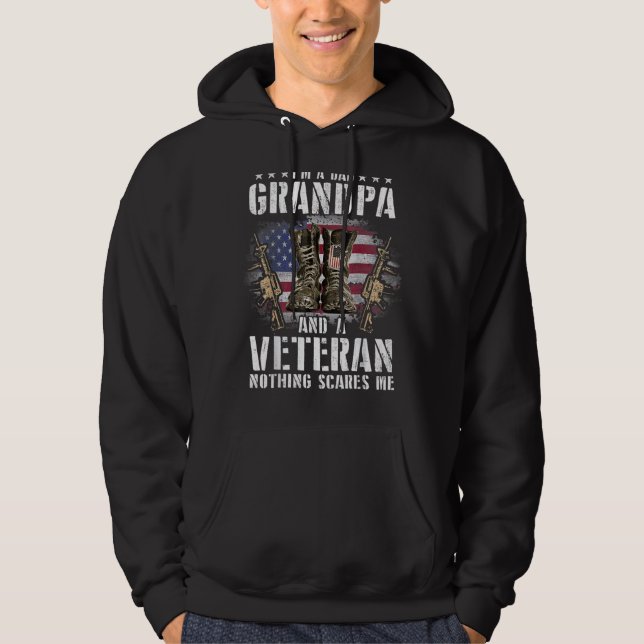 Männer ich bin Vater Opa und Veteran Nichts Sorgfa Hoodie (Vorderseite)