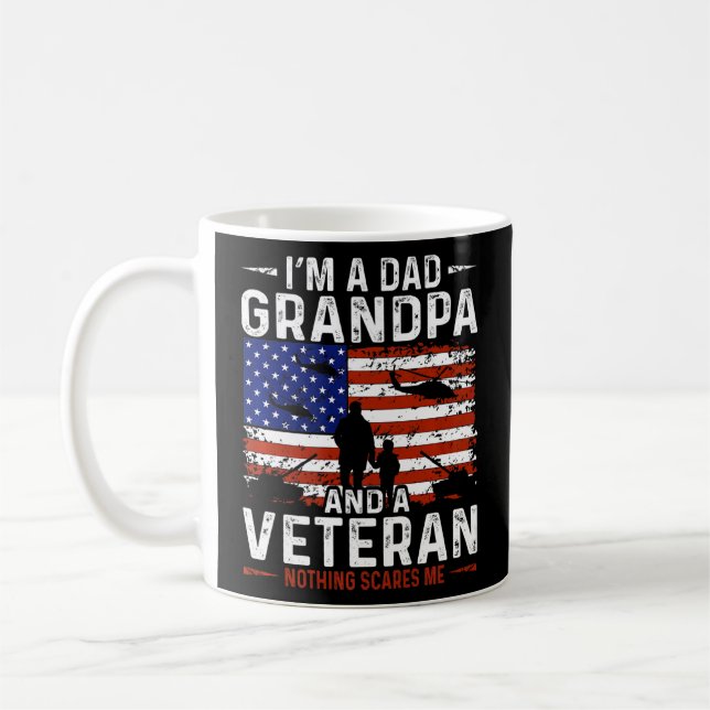 Männer ich bin Vater Opa und Veteran Nichts Sorgfa Kaffeetasse (Links)