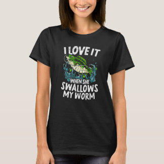 Männer Ich liebe es, wenn sie meinen Wurm schluckt T-Shirt