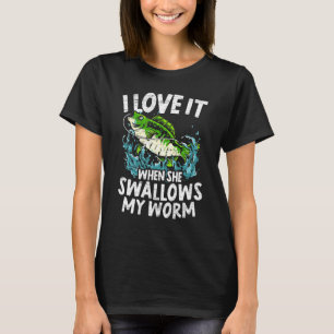 Männer Ich liebe es, wenn sie meinen Wurm schluckt T-Shirt