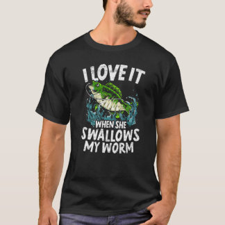Männer Ich liebe es, wenn sie meinen Wurm schluckt T-Shirt