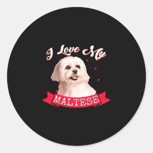 Männer ich liebe meine malteser malteser Leistung Runder Aufkleber